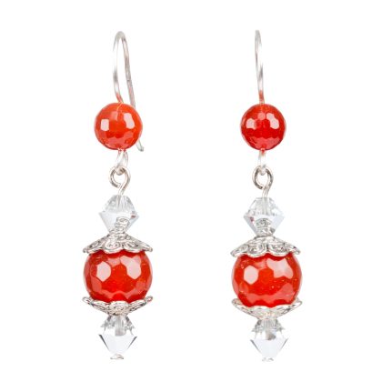 Red Agate Dangles Earrings for ladies